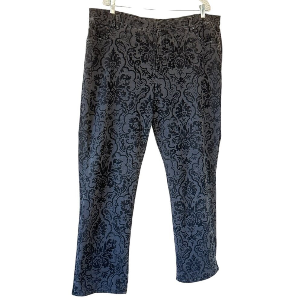 Lauren Ralph Lauren Charcoal Patterned High Rise Jeans